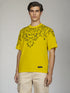 Yellow Oversized T-Shirt with bold black floral graphic design