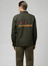 Olive green cotton blend shirt for men with "1947 DOPAMINE" text on the back