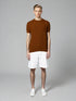 Brown Old School Knit Short-Sleeve Sweater with textured design