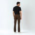 Brown cotton blend baggy fit trousers for men with drawstring waistband and relaxed fit