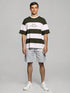 Green and White Striped T-Shirt with New Orleans chest print