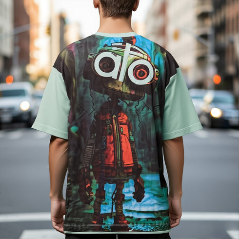 Mint Green "alo" Graphic Oversized T-Shirt