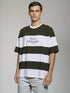 Green and White Striped T-Shirt with New Orleans chest print