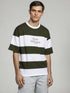 Green and White Striped T-Shirt with New Orleans chest print