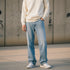 Light Blue Baggy Fit Denim Jeans for Men
