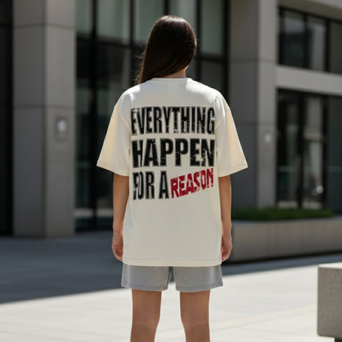 White cotton oversized BALLUCCI Studios graphic T-shirt showing front artwork and large back text print