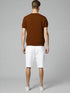 Brown Old School Knit Short-Sleeve Sweater with textured design