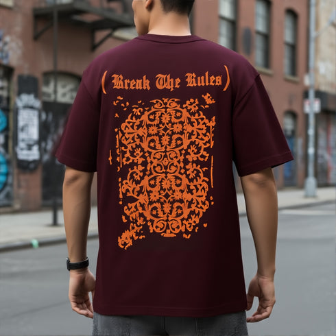 Maroon Break The Rules Graphic T-Shirt