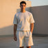 Cream Cotton Co-ord Set for Men