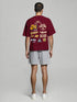 Maroon Oversized T-Shirt with motivational "Success Is Not Final" and multi-print back graphic