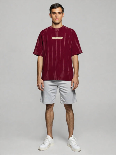 Maroon Oversized T-Shirt with motivational "Success Is Not Final" and multi-print back graphic