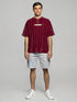 Maroon Oversized T-Shirt with motivational "Success Is Not Final" and multi-print back graphic