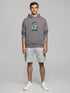 Grey Hoodie with bold headphone graphic and "REPRESENT" chest print