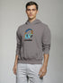 Grey Hoodie with bold headphone graphic and "REPRESENT" chest print
