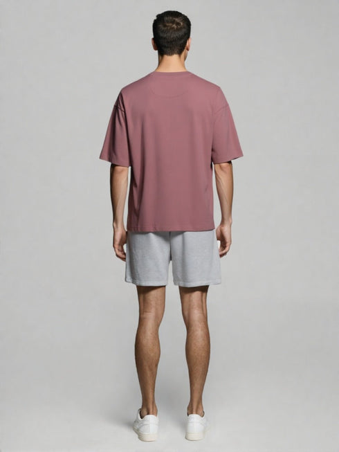 Dusty Pink Oversized T-Shirt with small chest graphic print