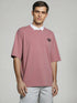 Dusty Pink Oversized T-Shirt with small chest graphic print