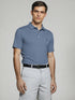 Premium Blue Polo Shirt with embroidered chest logo and button placket