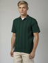 Green Old School Knit Polo Sweater with vertical textured knit design