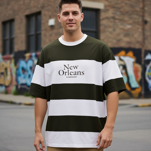 Green & White New Orleans Striped T-Shirt