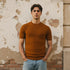 Brown Old School Knit Short-Sleeve Sweater