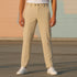 Beige Cotton Blend Trousers for Men