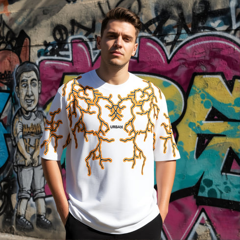 White Urban Graphic Oversized T-Shirt