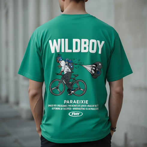 Green Wildboy Graphic Oversized T-Shirt
