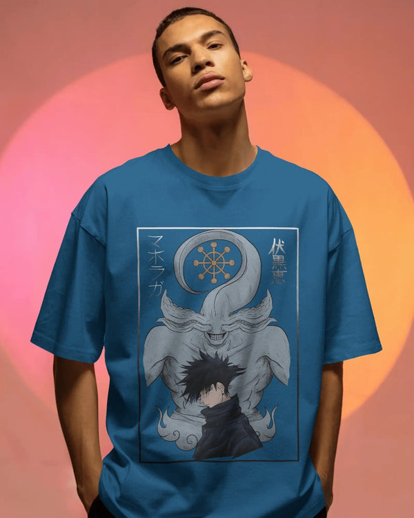 OTAKU — Megumi Shadow Spirit Oversized Tee (Teal Blue)