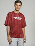 Burgundy Oversized T-Shirt with mask artwork and "AFTER HOURS TIL DAWN" back print