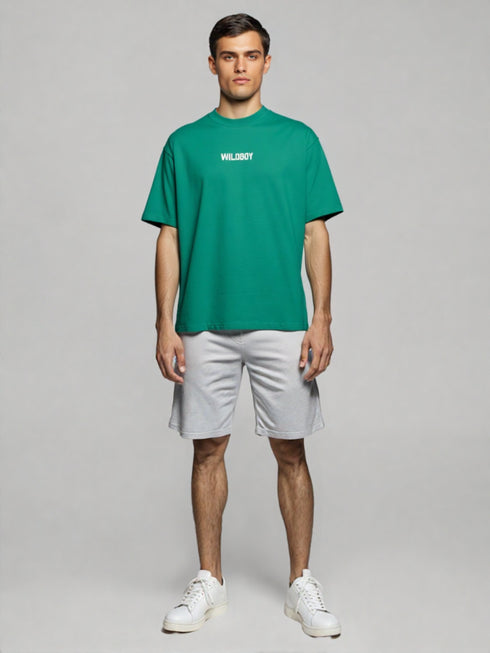 Green Oversized T-Shirt with bold "WILDBOY" back graphic print