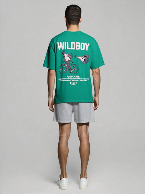 Green Wildboy Graphic Oversized T-Shirt