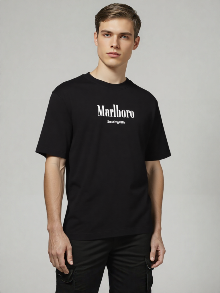 Retro Graphic Oversized Tee - Black