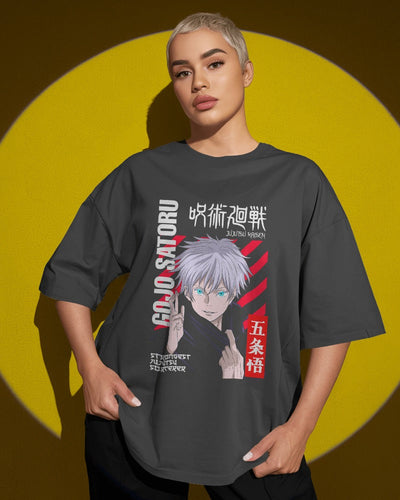 OTAKU — Gojo Infinity Oversized Tee (Charcoal)