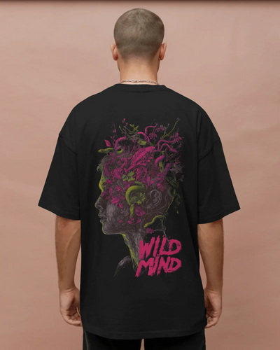 Wild Mind unisex oversized terry cotton t-shirt with a relaxed streetwear fit