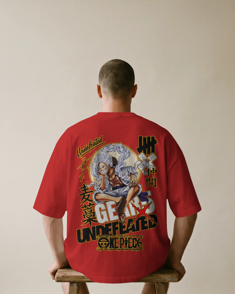 RED – Gear Undefeated Oversized Anime Tee