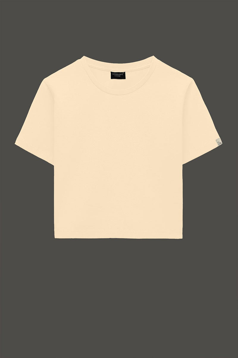 Stylish Beige Crop T-Shirt For Women - Echolope