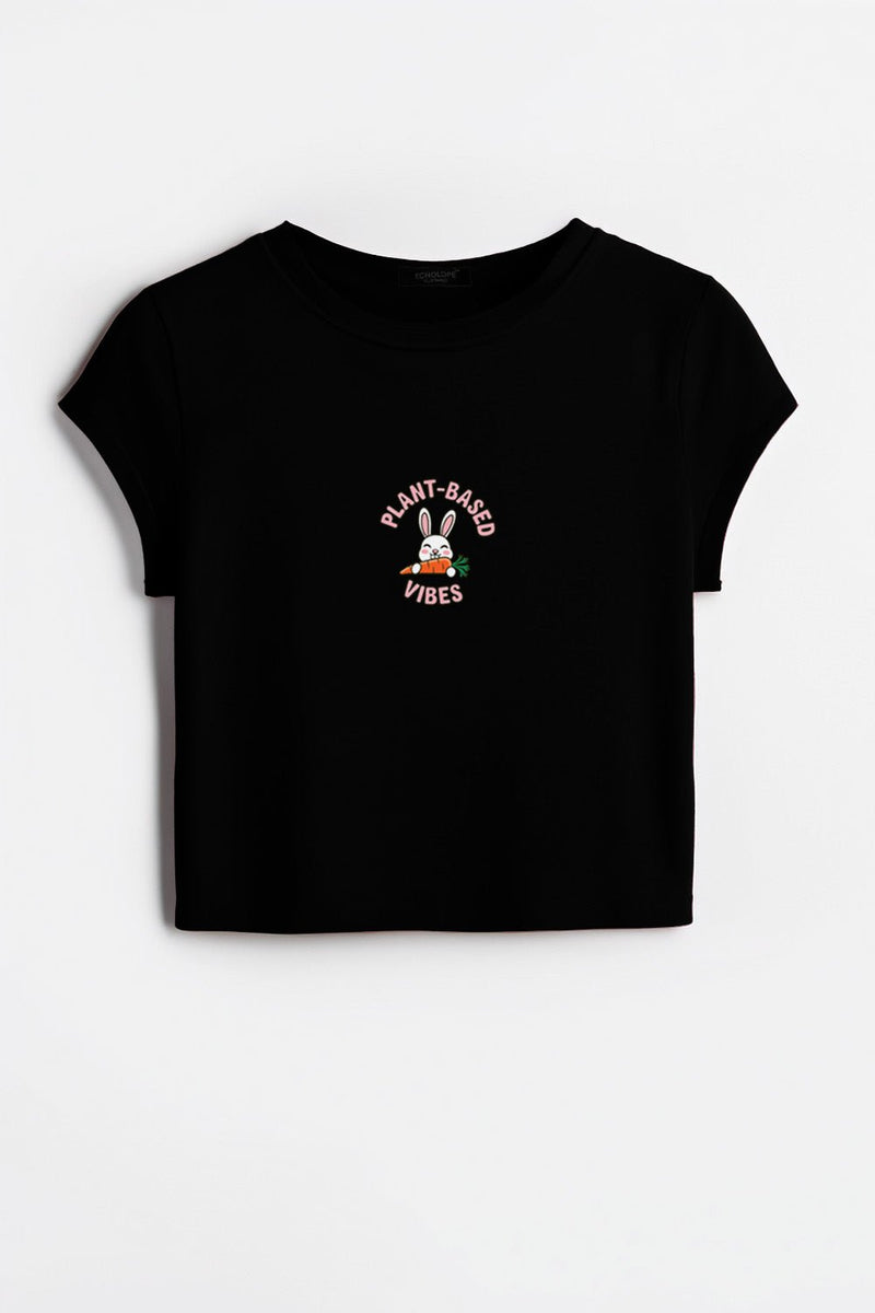 Women’s Black Cute Baby Tees - Echolope
